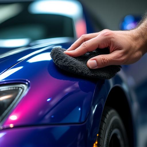 Detailing van een luxe voertuig